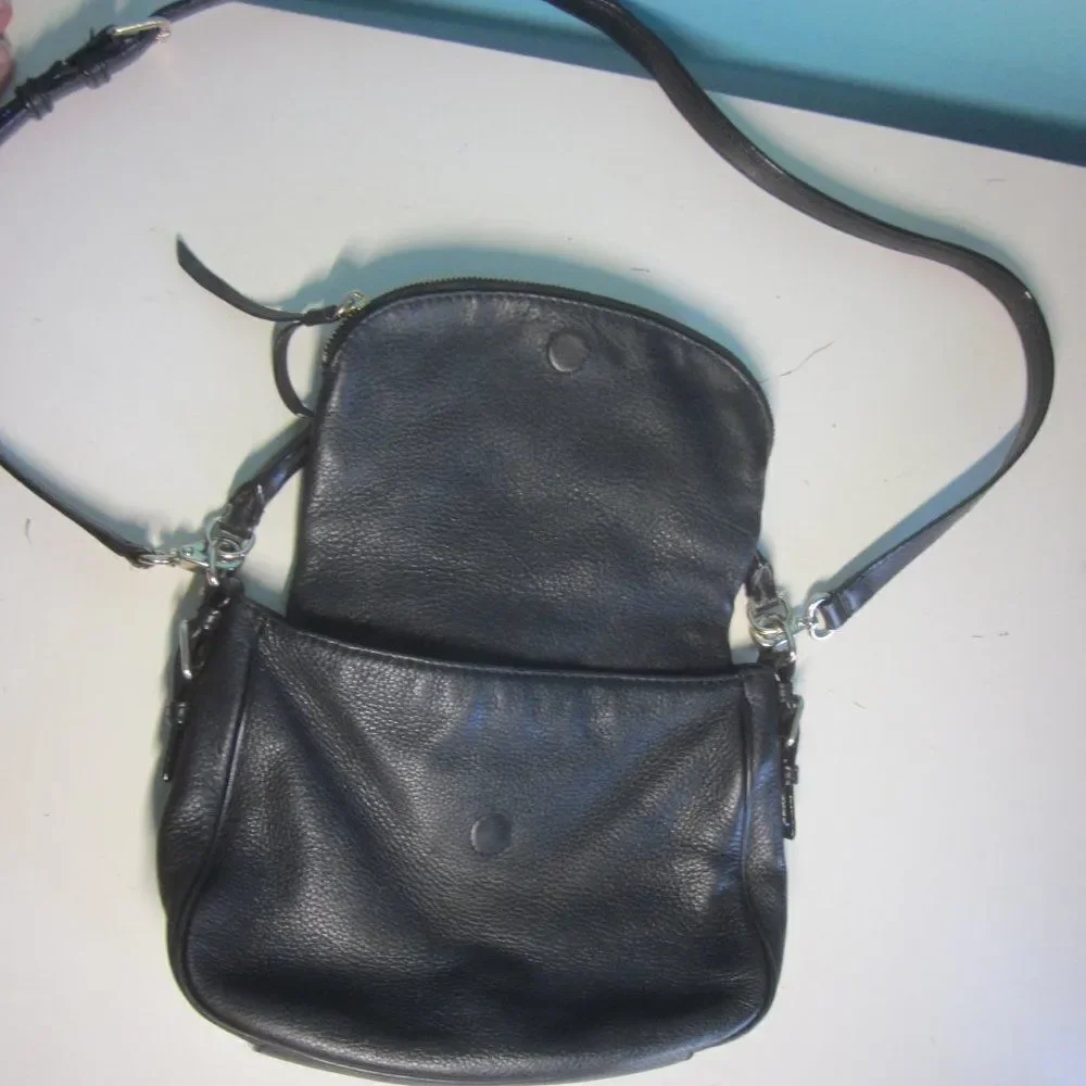 Kate Spade Black Pebbled Leather Purse Shoulder Bag Flap Top Bag